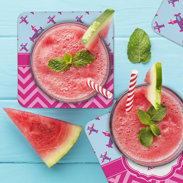 Airplane Theme - for Girls Coaster Set - LIFESTYLE