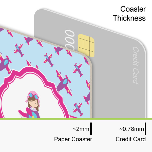 Airplane Theme - for Girls Coaster Thickness