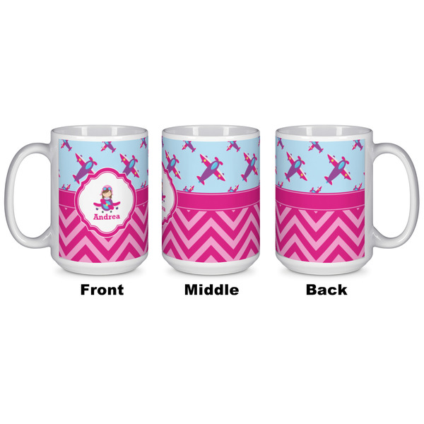 Airplane Theme - for Girls Coffee Mug - 15 oz - White APPROVAL