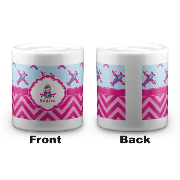 Airplane Theme - for Girls Coin Bank - Apvl