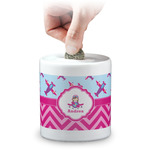 Airplane Theme - for Girls Coin Bank (Personalized)