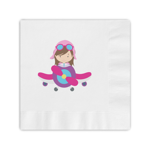 Custom Airplane Theme - for Girls Coined Cocktail Napkins