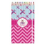 Airplane Theme - for Girls Colored Pencils (Personalized)