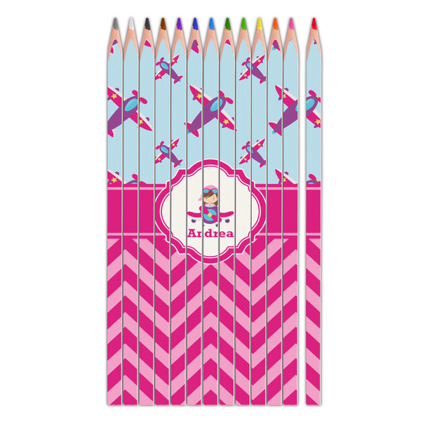 Custom Airplane Theme - for Girls Colored Pencils (Personalized)