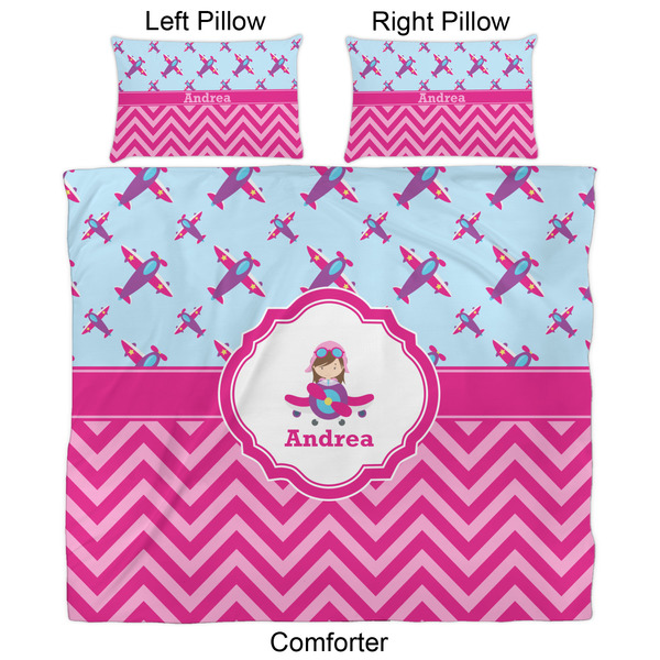 Airplane Theme - for Girls Comforter Set - King - Approval