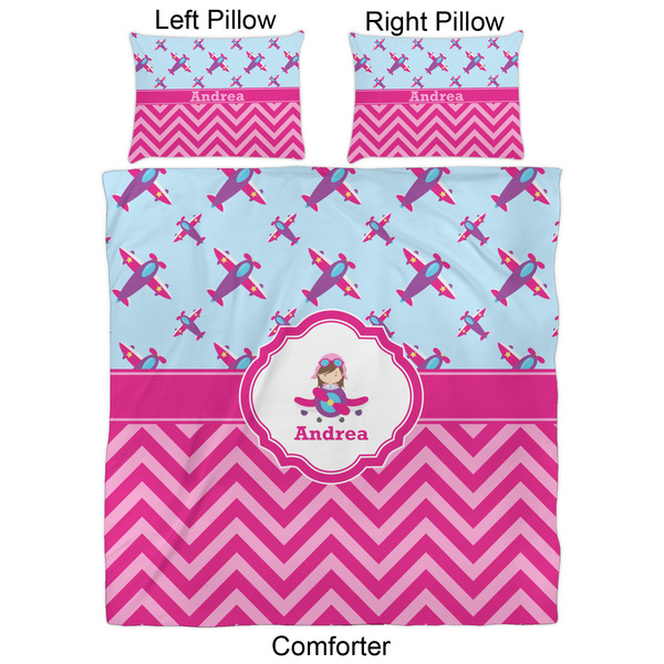 Airplane Theme - for Girls Comforter Set - Queen - Approval