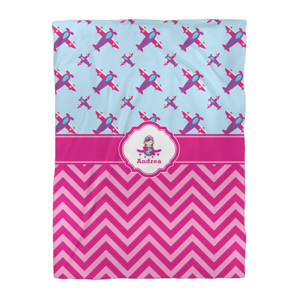 Airplane Theme - for Girls Comforter - Twin XL - Front