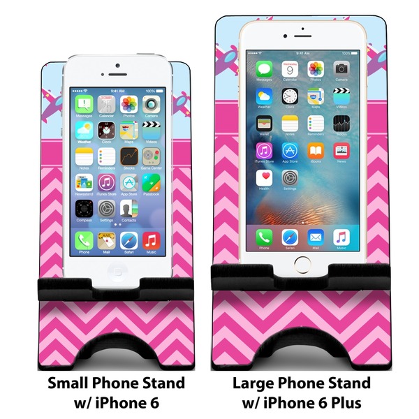 Airplane Theme - for Girls Compare Phone Stand Sizes - with iPhones