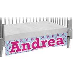 Airplane Theme - for Girls Crib Skirt (Personalized)