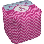 Airplane Theme - for Girls Cube Pouf Ottoman (Personalized)
