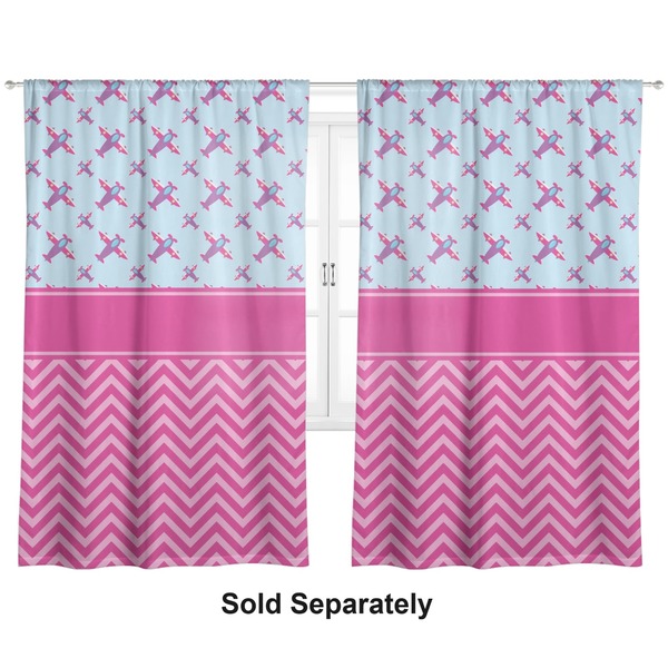 Custom Airplane Theme - for Girls Curtain Panel - Custom Size