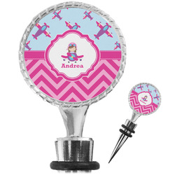 Airplane Theme - for Girls Wine Bottle Stopper (Personalized)