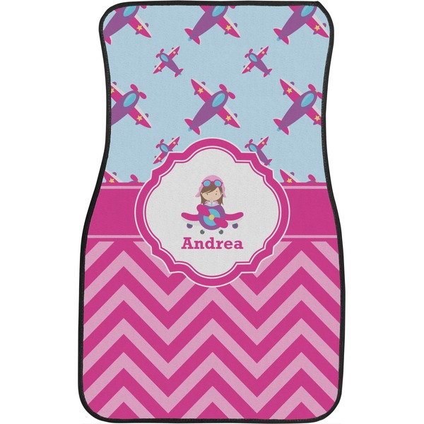 Airplane Theme - for Girls Custom Car Floor Mats (Front Seat)
