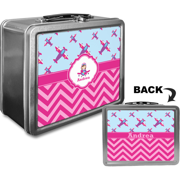 Airplane Theme - for Girls Custom Lunch Box / Tin Approval