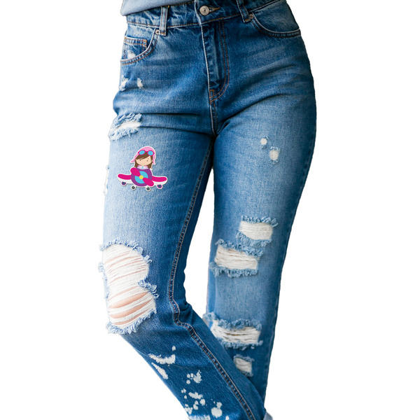 Airplane Theme - for Girls Custom Shape Iron On Patches - L - single APPROVAL