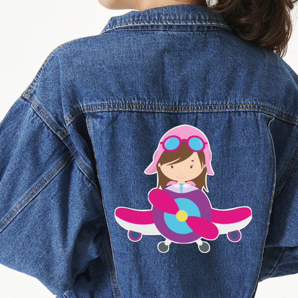 Custom Airplane Theme - for Girls Twill Iron On Patch - Custom Shape - 3XL