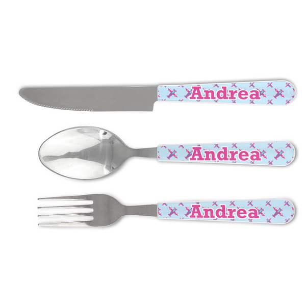 Custom Airplane Theme - for Girls Cutlery Set (Personalized)