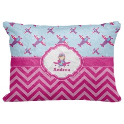 Airplane Theme - for Girls Decorative Baby Pillowcase - 16"x12" (Personalized)