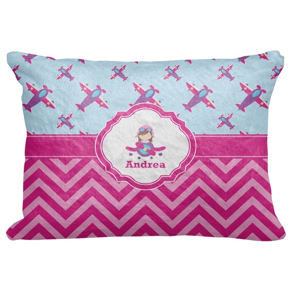 Custom Airplane Theme - for Girls Decorative Baby Pillowcase - 16"x12" (Personalized)