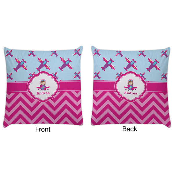 Airplane Theme - for Girls Decorative Pillow Case - Approval