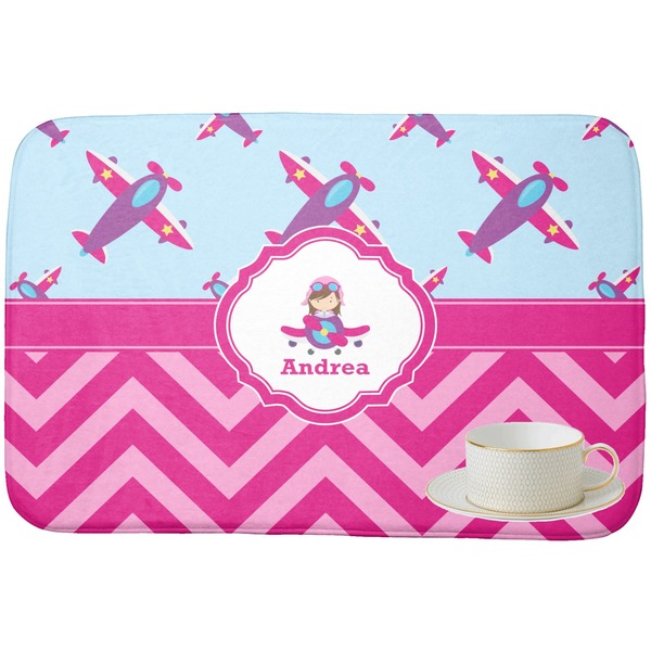 Airplane Theme - for Girls Dish Drying Mat