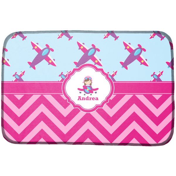 Custom Airplane Theme - for Girls Dish Drying Mat (Personalized)