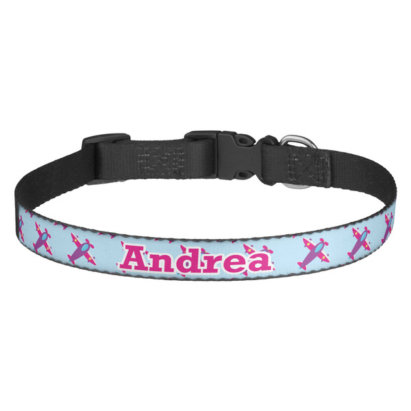Custom Airplane Theme - for Girls Dog Collar (Personalized)