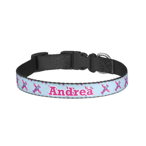 Custom Airplane Theme - for Girls Dog Collar - Small (Personalized)