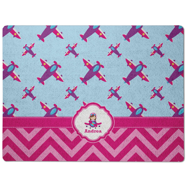 Airplane Theme - for Girls Dog Food Mat - Medium without bowls