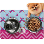 Airplane Theme - for Girls Dog Food Mat - Small w/ Name or Text