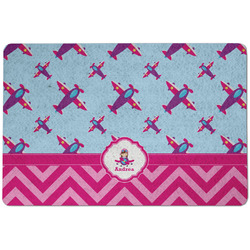 Airplane Theme - for Girls Dog Food Mat w/ Name or Text