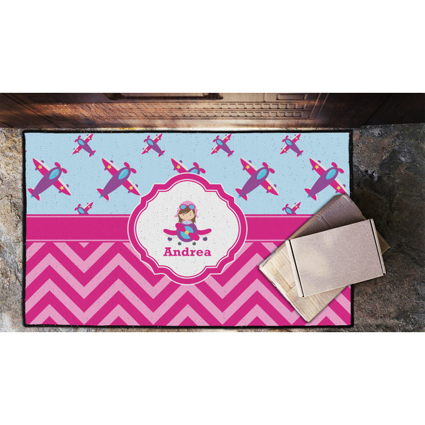 Airplane Theme - for Girls Door Mat - LIFESTYLE (Lrg)