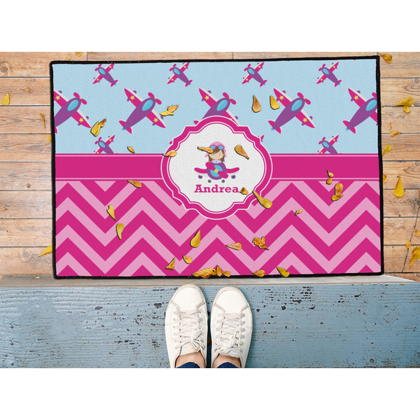 Airplane Theme - for Girls Door Mat - LIFESTYLE (Med)