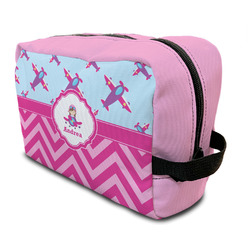 Airplane Theme - for Girls Toiletry Bag / Dopp Kit (Personalized)