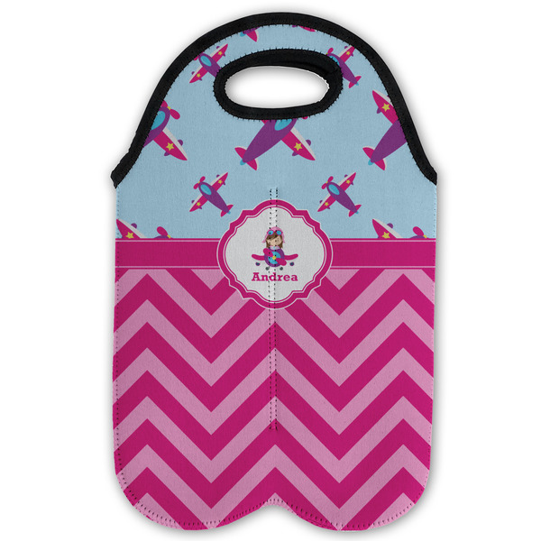 Airplane Theme - for Girls Double Wine Tote - Flat (new)