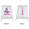 Airplane Theme - for Girls Drawstring Backpacks - Sweatshirt Fleece - Double Sided - APPROVAL