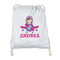 Airplane Theme - for Girls Drawstring Backpacks - Sweatshirt Fleece - Double Sided - FRONT