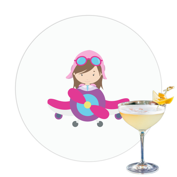 Custom Airplane Theme - for Girls Printed Drink Topper