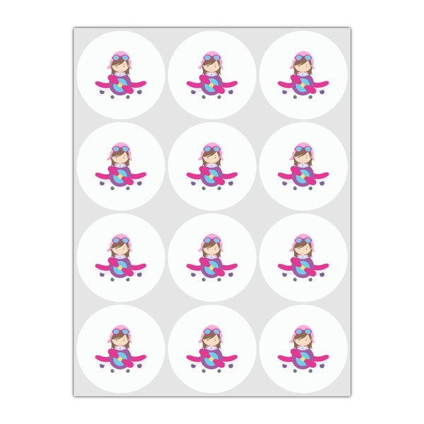 Airplane Theme - for Girls Drink Topper - Small - Set of 12