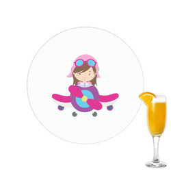 Airplane Theme - for Girls Printed Drink Topper - 2.15"