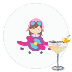 Airplane Theme - for Girls Printed Drink Topper - 3.5"