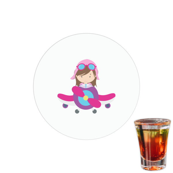 Custom Airplane Theme - for Girls Printed Drink Topper - 1.5"