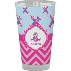 Airplane Theme - for Girls Pint Glass - Full Color (Personalized)