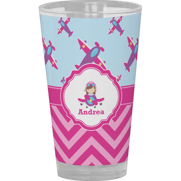 Custom Airplane Theme - for Girls Pint Glass - Full Color (Personalized)