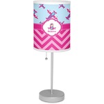 Airplane Theme - for Girls 7" Drum Lamp with Shade Linen (Personalized)