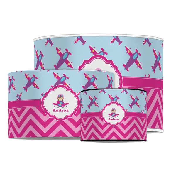 Airplane Theme - for Girls Drum Lampshades - MAIN