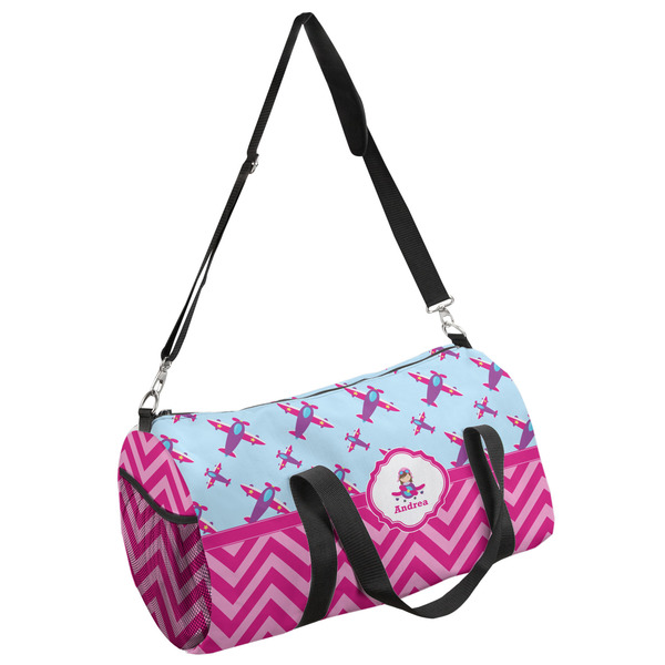 Custom Airplane Theme - for Girls Duffel Bag - Large (Personalized)