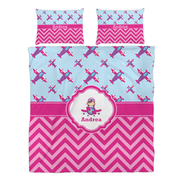 Airplane Theme - for Girls Duvet cover Set - Queen - Alt Approval