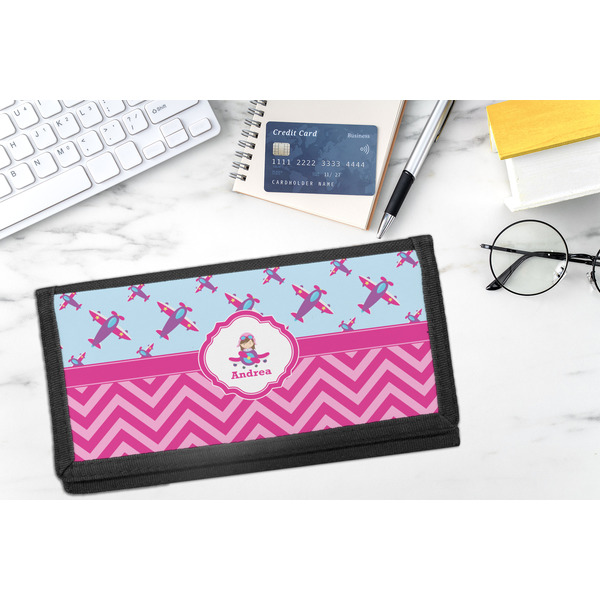 Airplane Theme - for Girls DyeTrans Checkbook Cover - LIFESTYLE