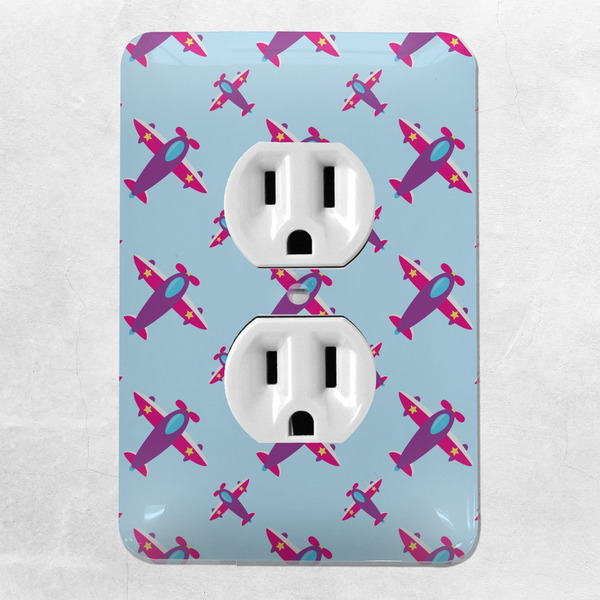 Airplane Theme - for Girls Electric Outlet Plate - LIFESTYLE